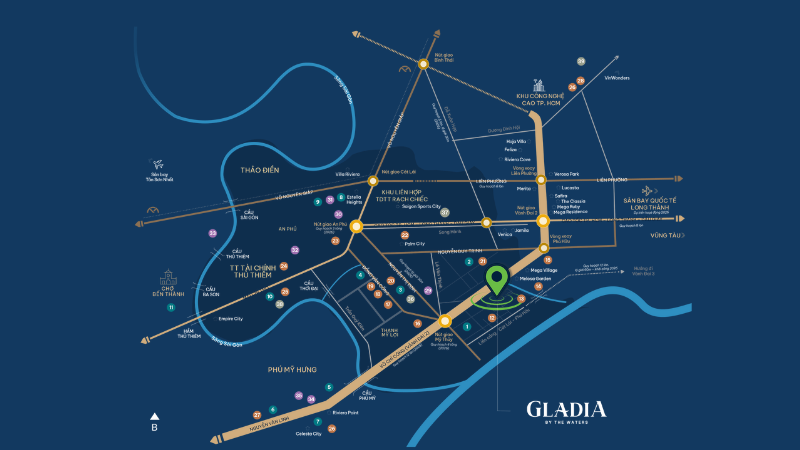 Vị trí Gladia by The Waters chính xác ở đâu?