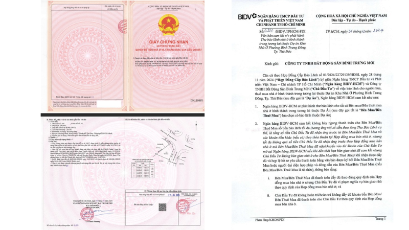 Giấy tờ quyền sử dụng đất dự án Gladia by The Waters